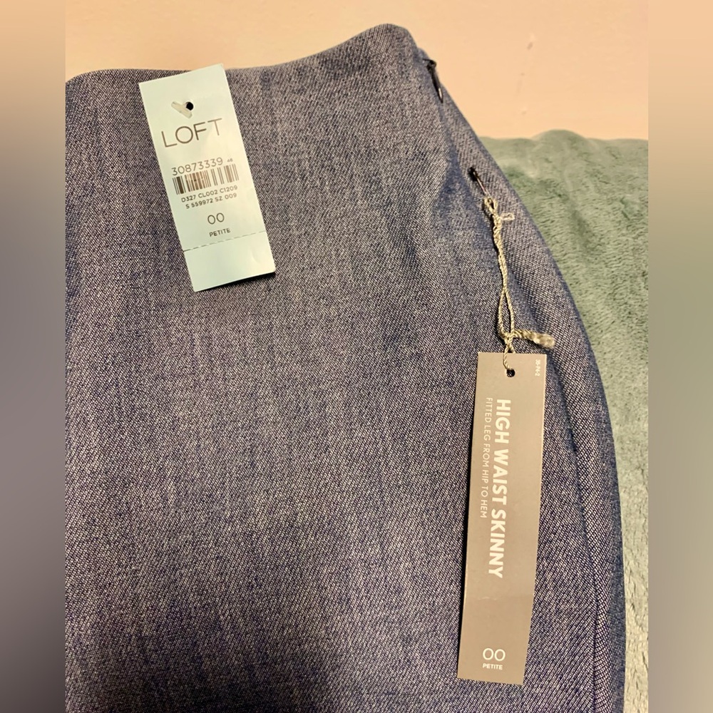 NWT Loft Ann Taylor High Waist Skinny Pants Petite Denim Look - Picture 10 of 11